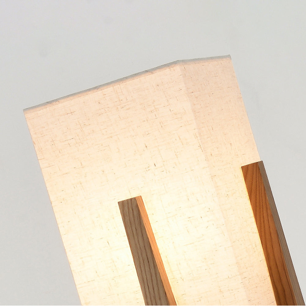 Muto Moderna Minimalista Madera/Tela Lámpara de Pie Nogal/Madera