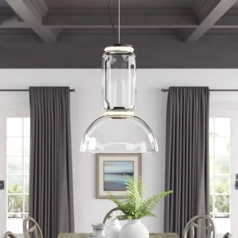 Valentina Moderna Minimalista Diseño Metal/Vidrio Lámpara Colgante Negra