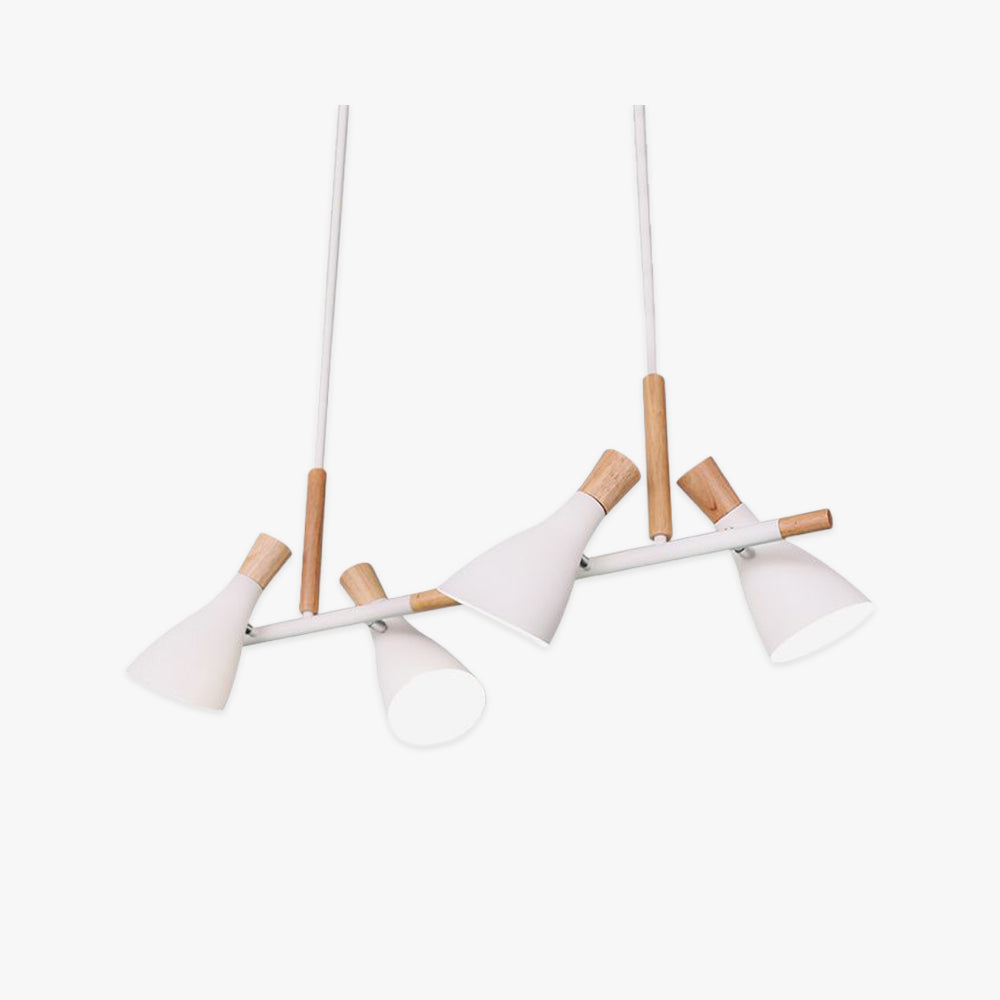 Valentina Minimalista Cónica Madera Lámpara Colgante Blanca/Verde/Gris