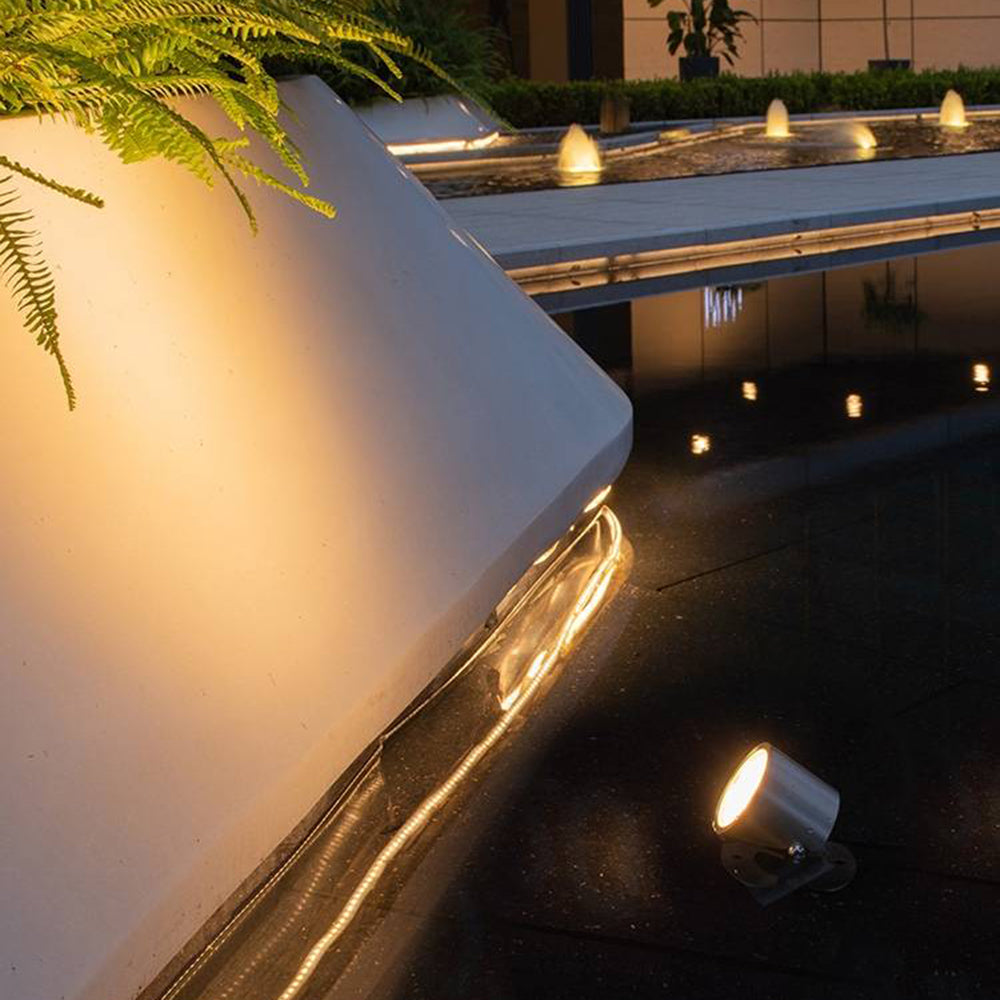 Ray Moderna Cilíndrica Metal Foco Lámpara Exterior Patio