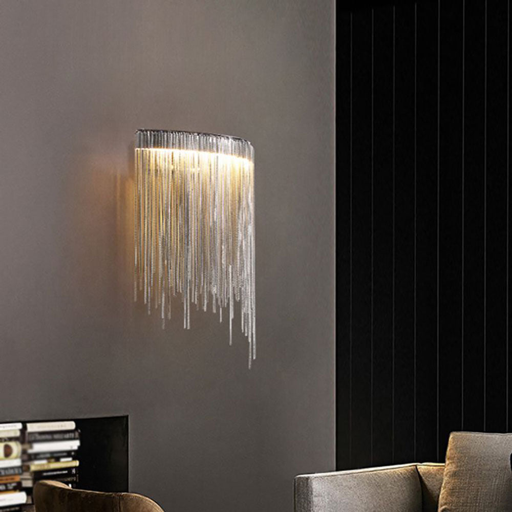 Arisha Diseño Cascadas Metal LED Aplique de Pared Plata