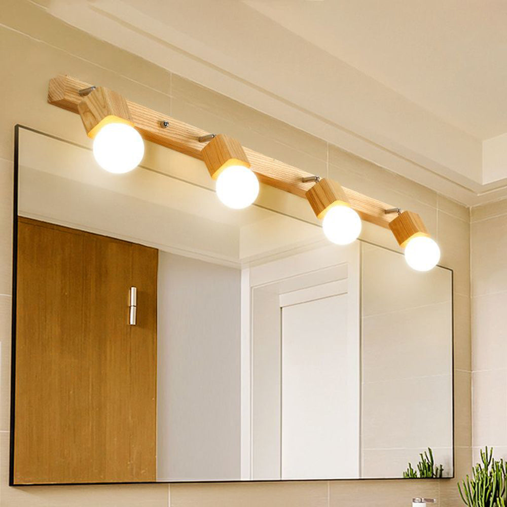 Arisha Natural Cuadrado Metal/Madera LED Aplique de Pared Madera