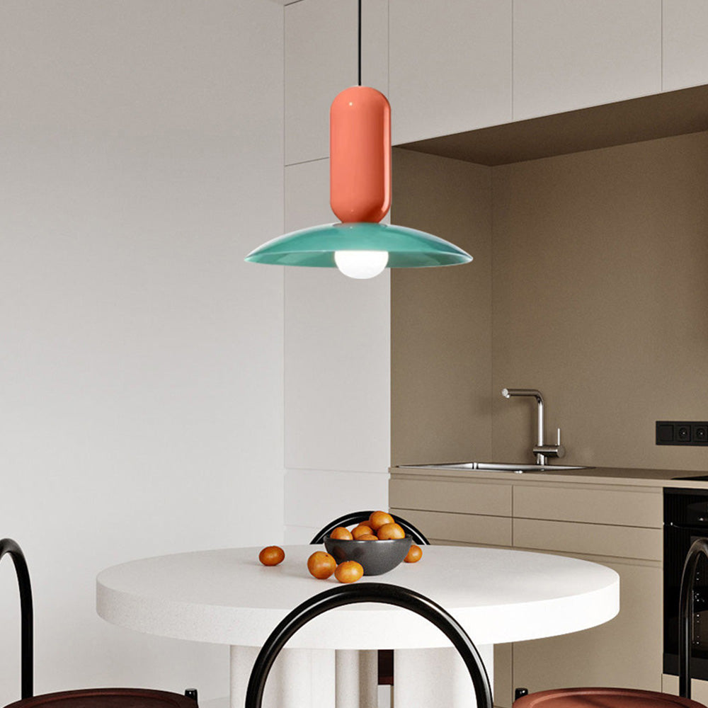 Valentina Moderna Geométrica Metal Lámpara Colgante Naranja/Verde/Blanca