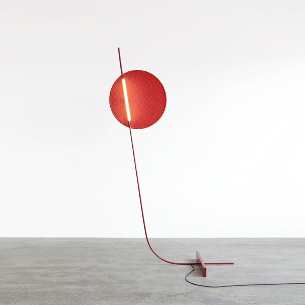 Mira Moderna Simple Metal/Fibra Lámpara de Pie Rojo