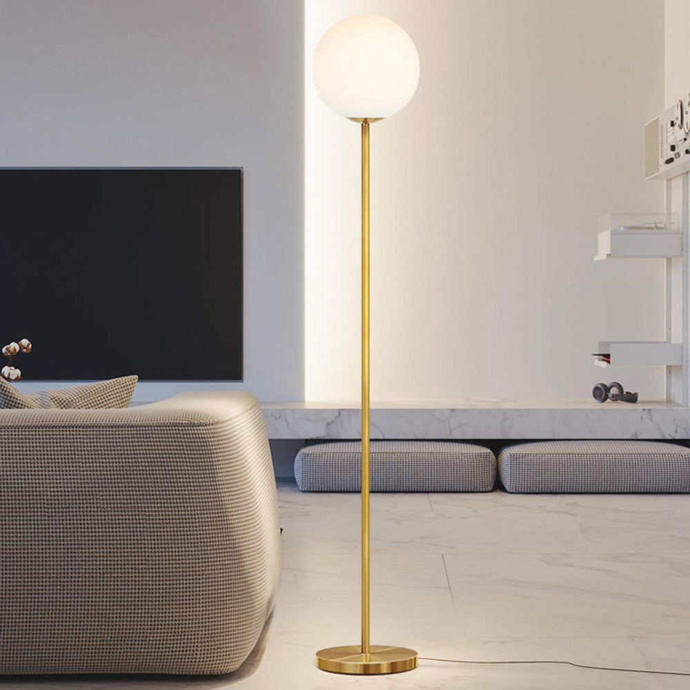 Mira Moderna Simple Lineal Metal/Acrílico Lámpara de Pie Dorada