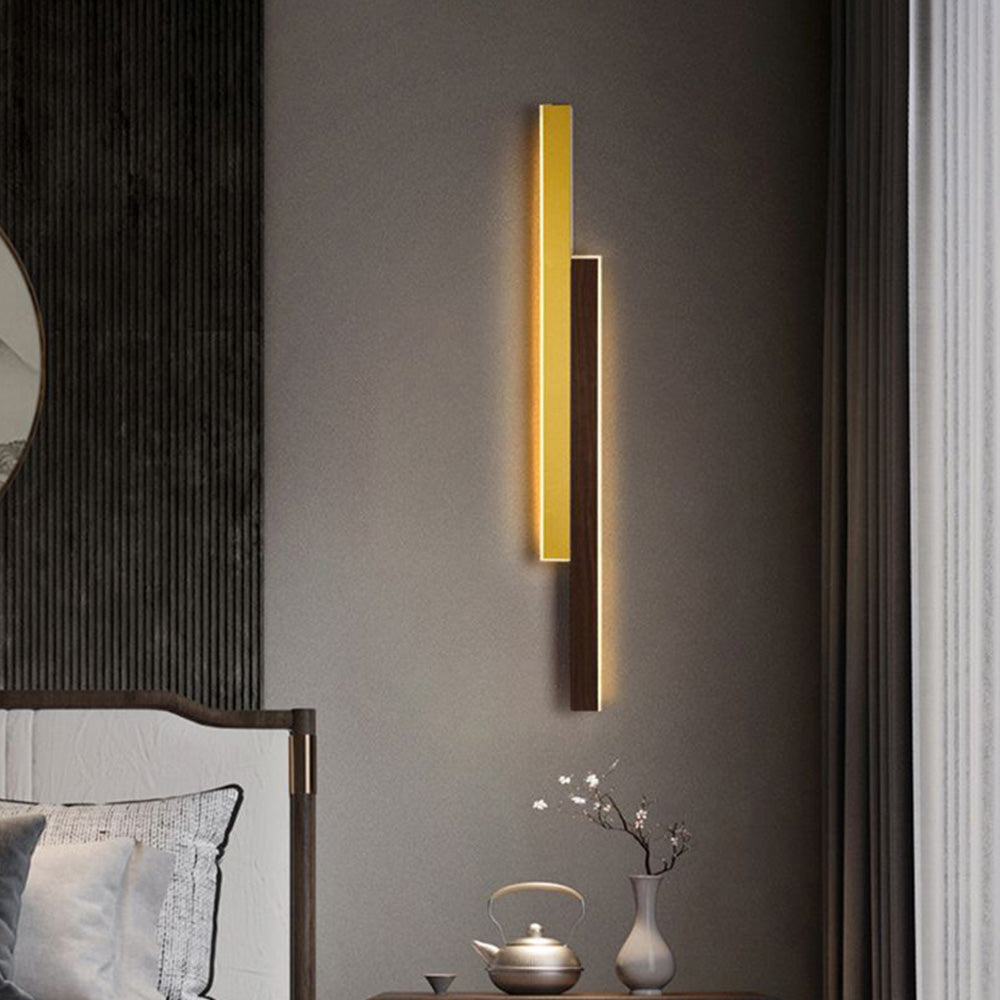 Arisha Minimalista Metal LED Aplique de Pared Marrón/Madera