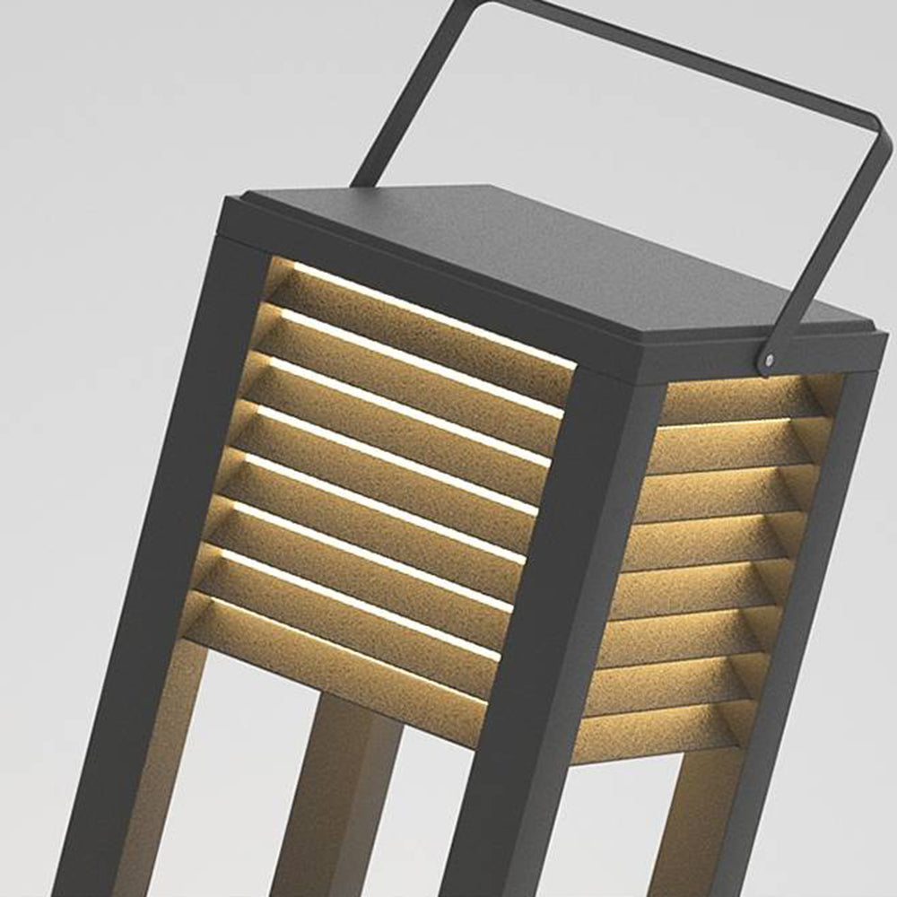 Ray Retro Lámpara de Pie Exterior Cuboide Metal Patio