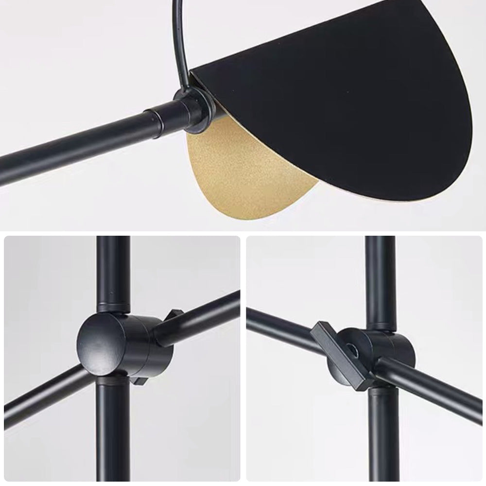 Mira Moderna Metal/Terrazo Lámpara de Pie Negra/Ora