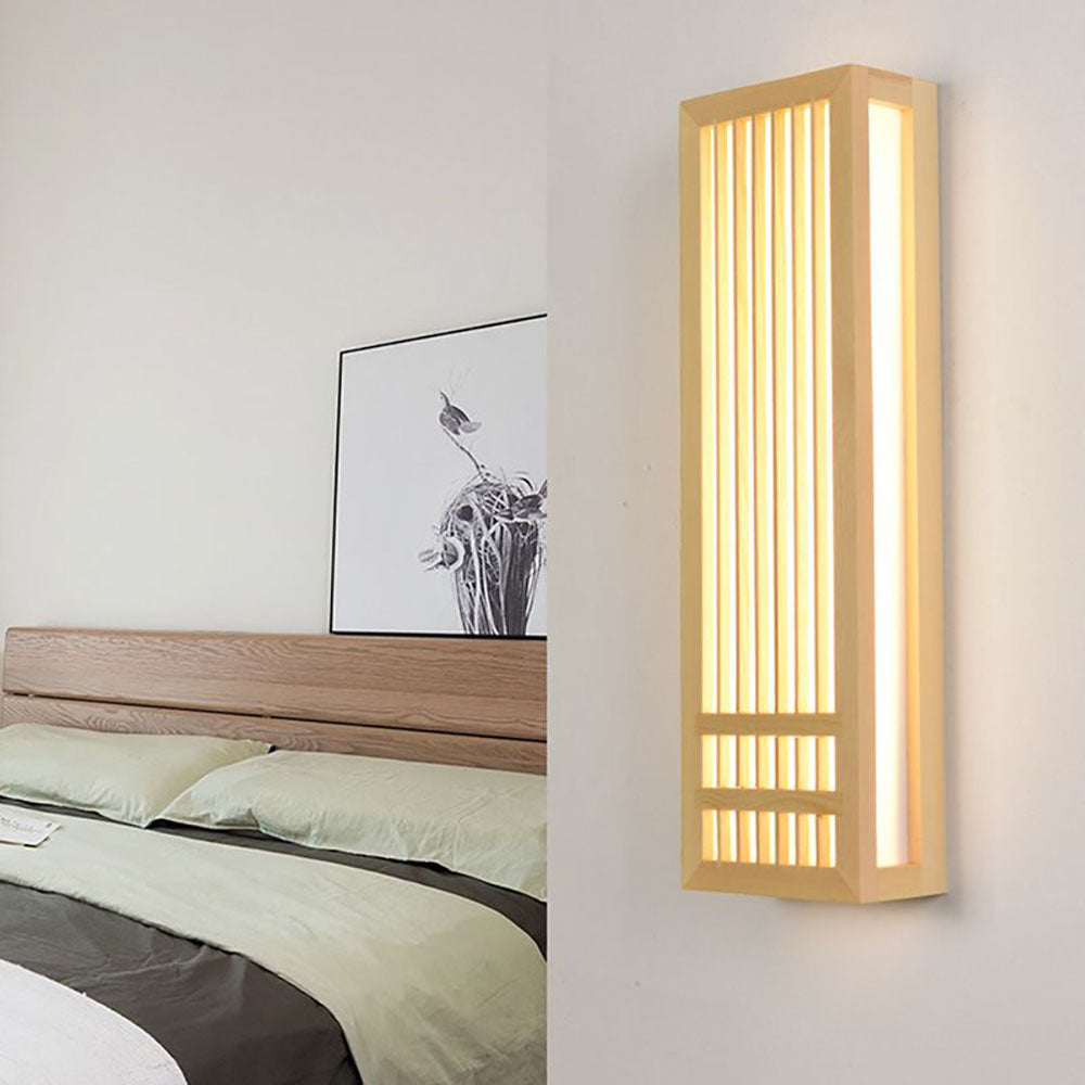 Muto Madera LED Aplique de Pared Rectángulo Amarillo