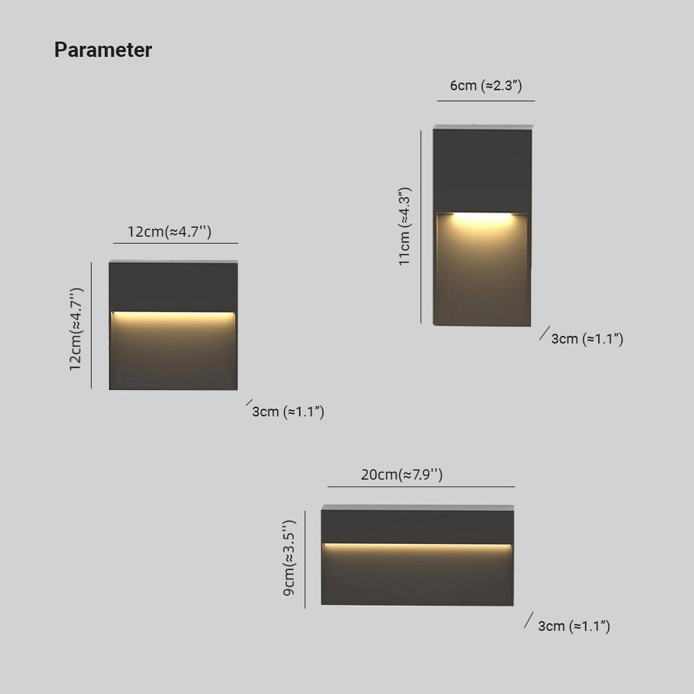 Ray Moderna Metal Rectangular Aplique Exterior Jardín Balcón