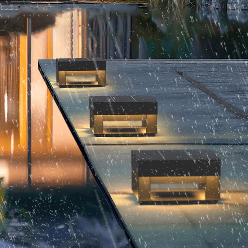 Ray Moderna Lámpara Exterior LED Cuadrada Metal Jardín