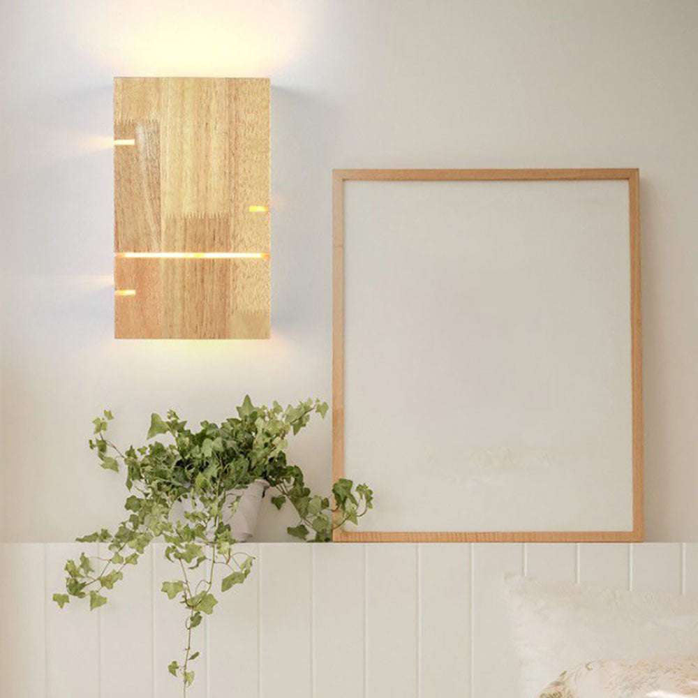 Muto Madera LED Aplique de Pared Rectángulo Amarilo