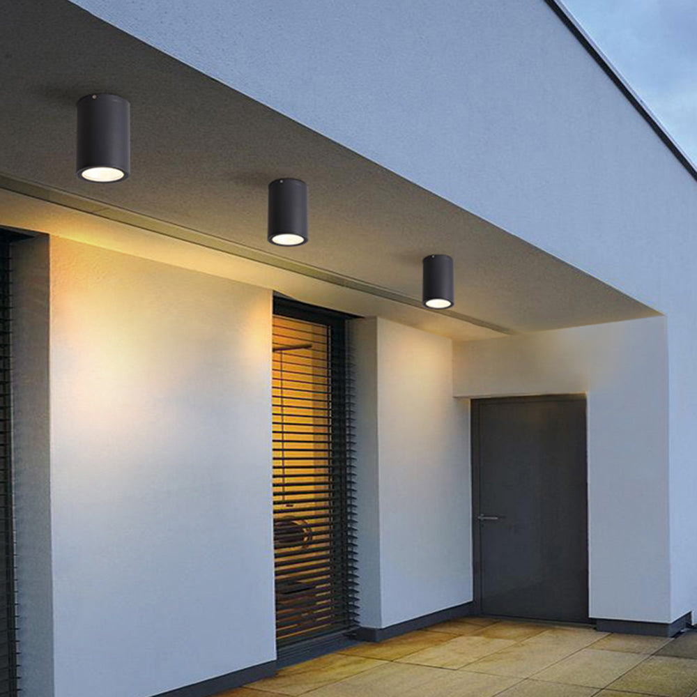 Ray Moderna Cilíndrica LED Metal Lámpara De Techo Exterior