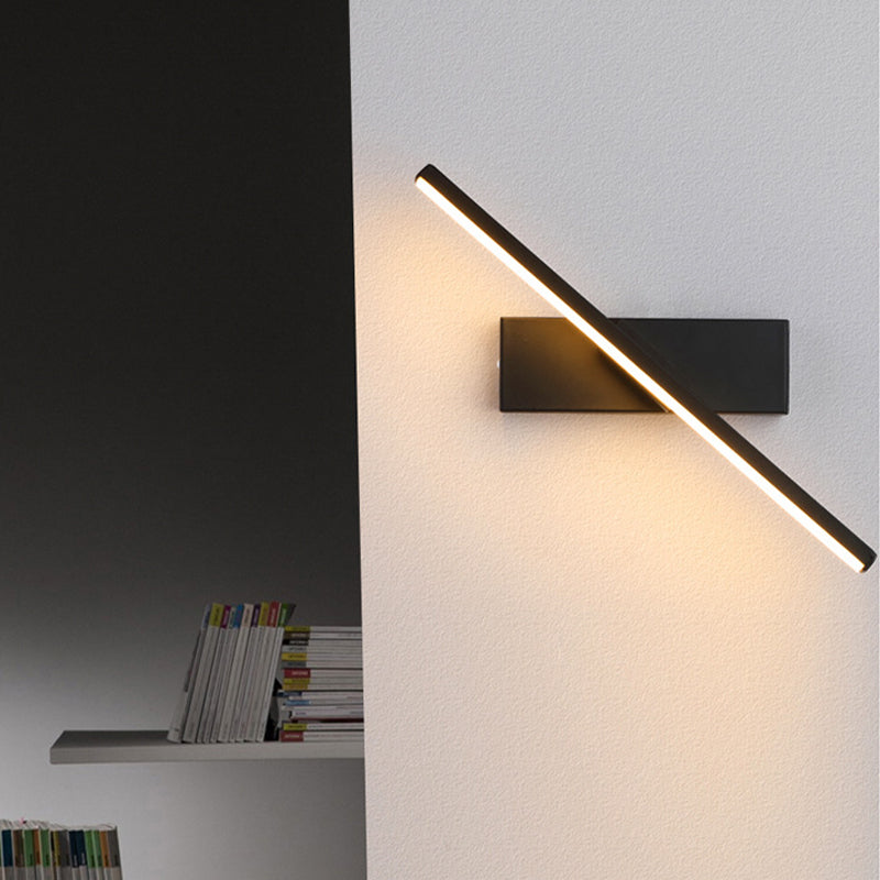 Valentina Moderno Giratorio Rectangular/Lineal Metal Aplique de Pared Negro/Blanco