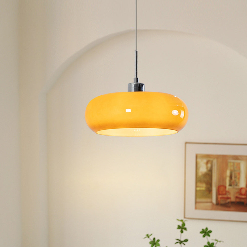 Valentina Moderna Minimalista Metal/Vidrio Lámpara Colgante Naranja/Blanca