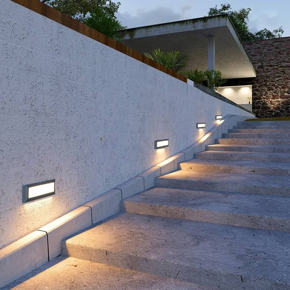 Ray Moderna Rectangular Metal Lámpara Exrerior Jardín