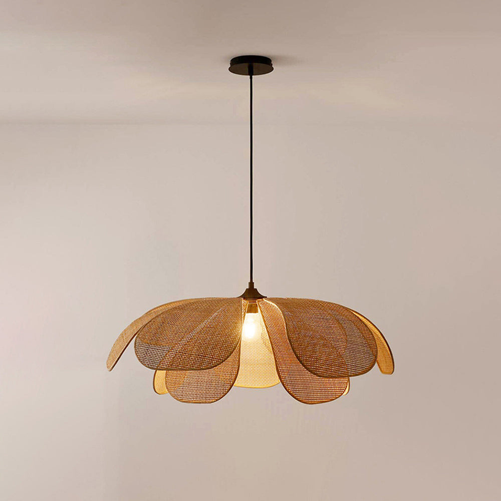 Ritta Rustica Flor Bambú/Metal Lámpara Colgante Madera