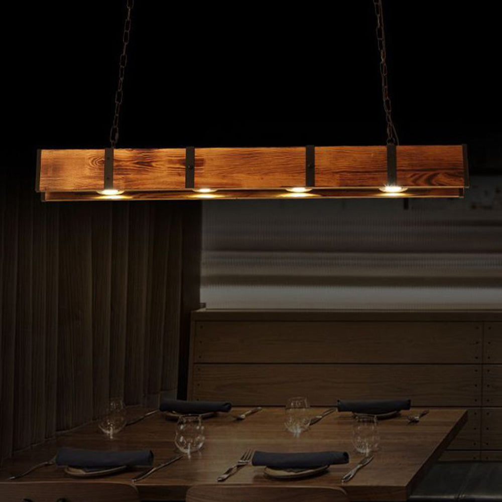 Silva Industrial Retro Madera Lámpara Colgante Marrón