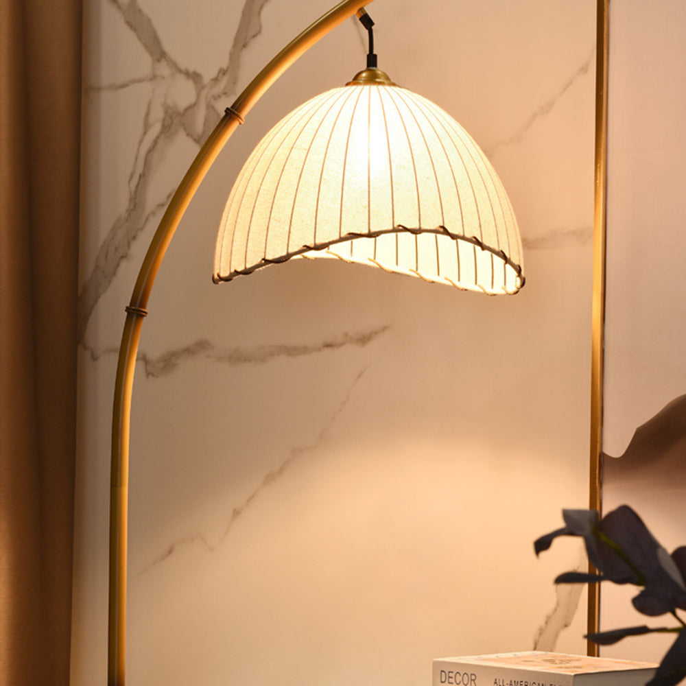 Ozawa Vintage Minimalista Metal/Tela LED Lámpara de Pie Beige
