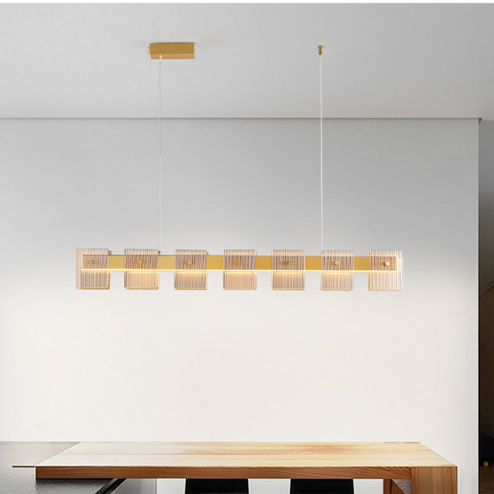 Arisha Decorativa Lineal Metal/Vidria Lámpara Colgante Ora