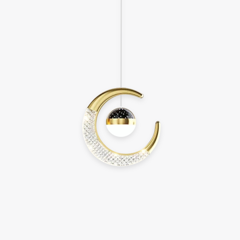 Arisha Decorativa Estrella Metal/Acrílico Lámpara Colgante Negra/Dorada