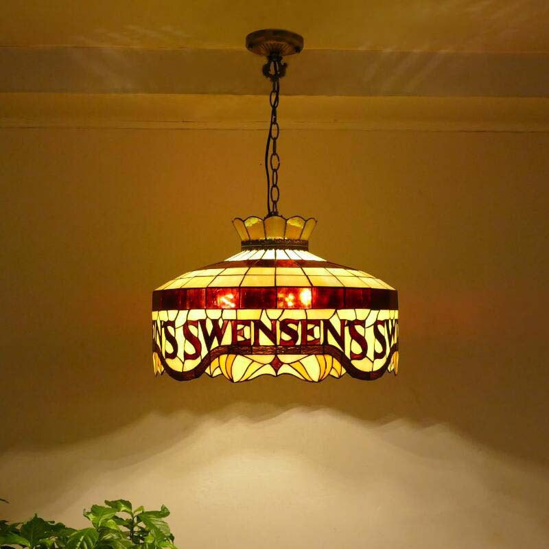 Tiffany Vintage LED Lámpara Colgante Multicolor Metal Vidrio Dormitorio