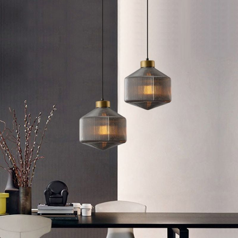 Valentina Modern LED Lámpara Colgante Humo Vidrio Dormitorio