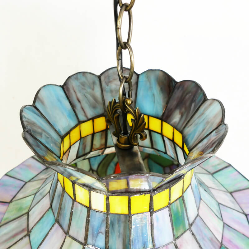 Tiffany Vintage LED Lámpara Colgante Multicolor Metal Vidrio Dormitorio