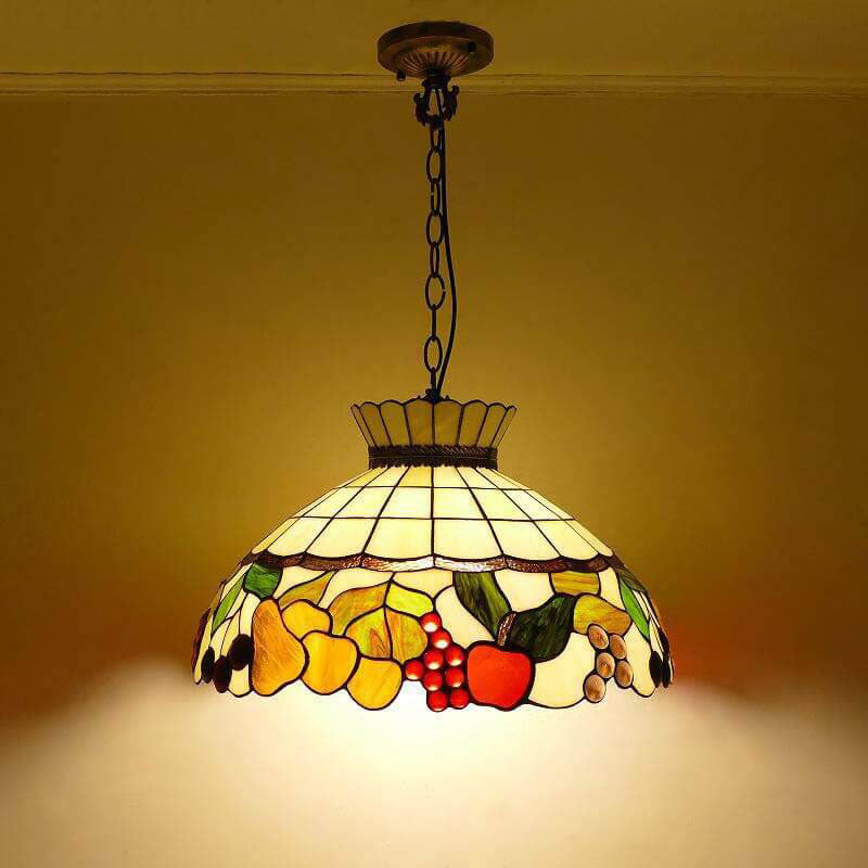 Tiffany Vintage LED Lámpara Colgante Multicolor Metal Vidrio Dormitorio
