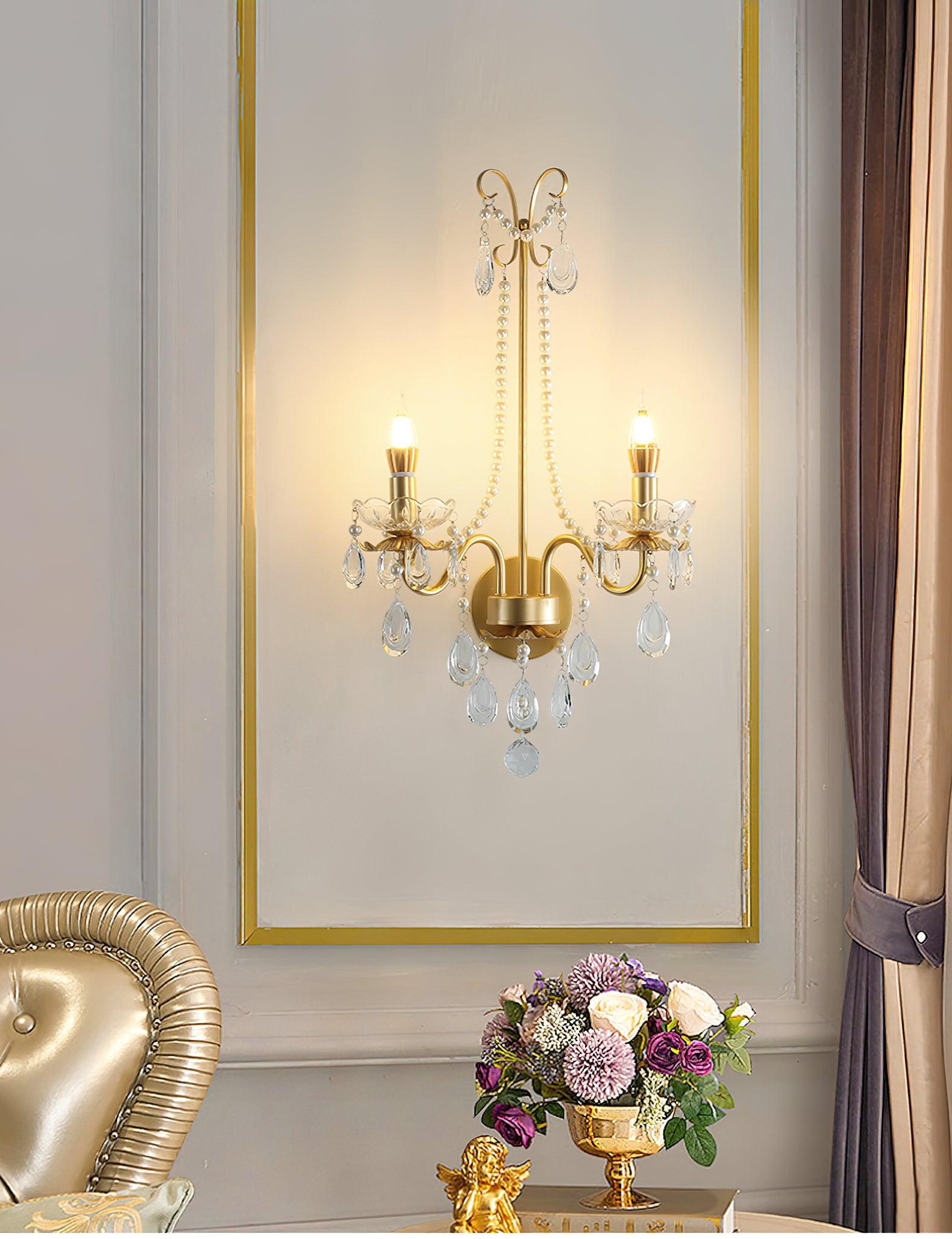 Crystal Pearl Chain Wall Lamp - Letslighting