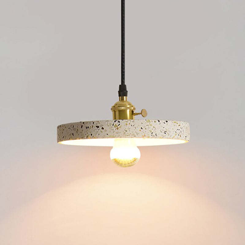 Arisha Nórdica Geométrica Cemento/Metal Lámpara Colgante Blanca