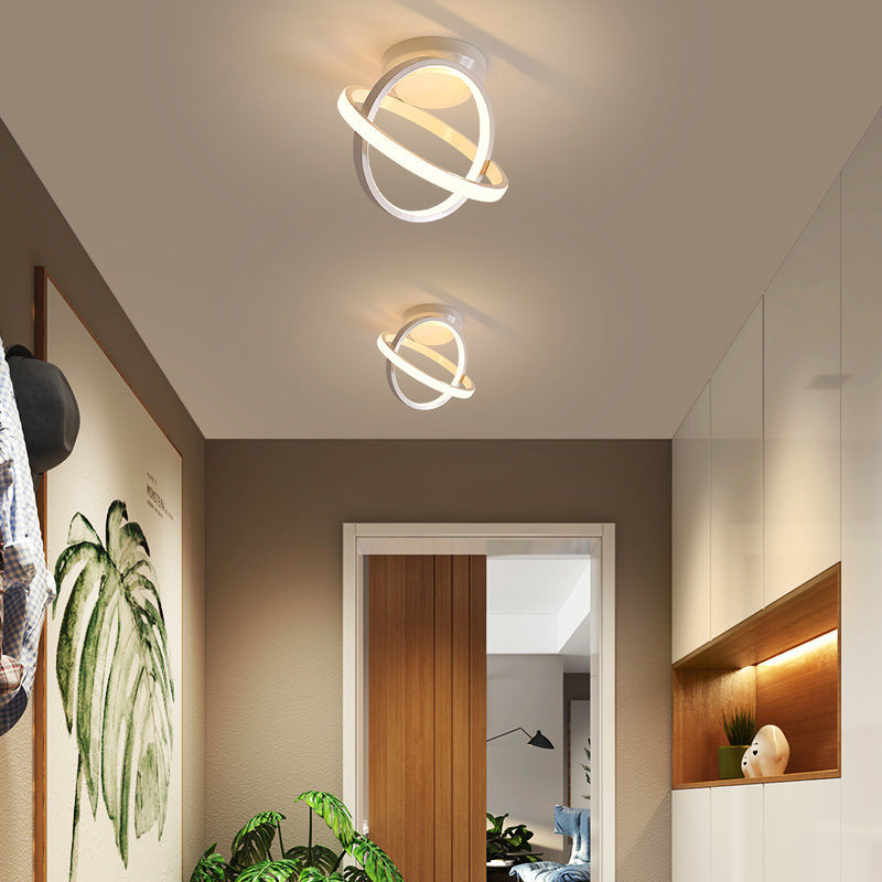 Aria Diseño Lineal Globe Lámpara de Techo Negra/Blanca