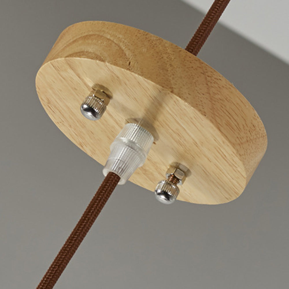 Muto Natural Madera/Tela Lámpara Colgante Dorada