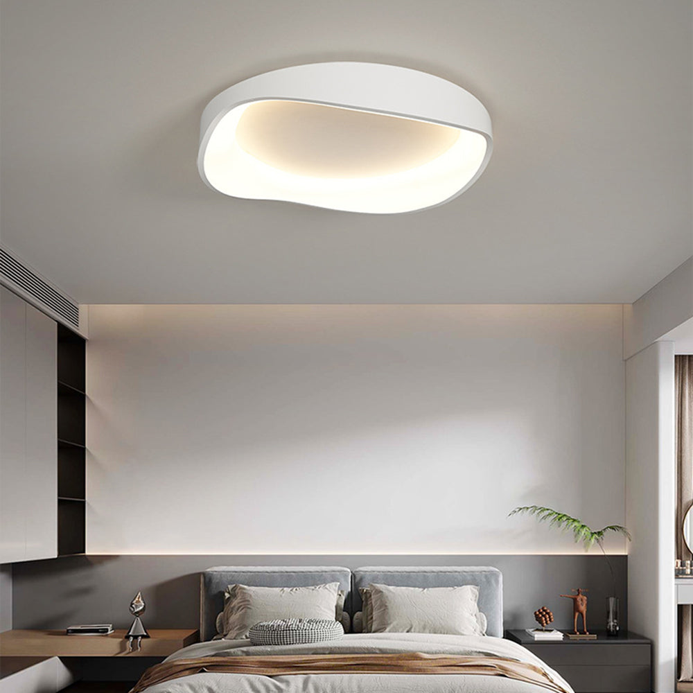 Arisha Moderna Cuenco Metal LED Lámpara de Techo Blanca
