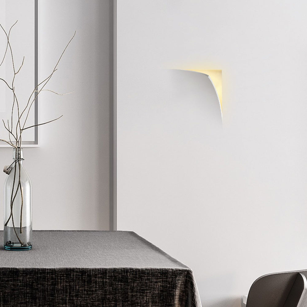 Aria Moderno Empotrable Metal/Yeso LED Aplique de Pared Blanco