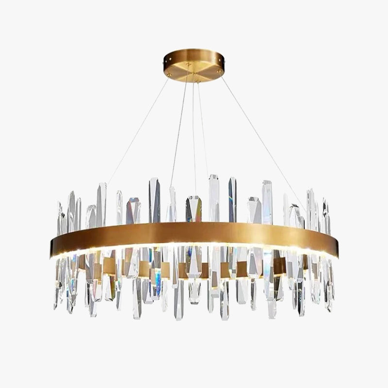 Marylin Moderna Anilla Diseño Cristal Lámpara Colgante Dorada
