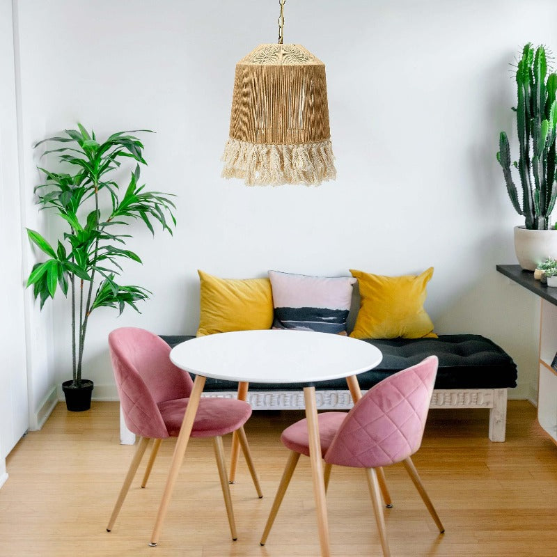 Ritta Creativa Rope Shaded Fringe Metal Lámpara Colgante
