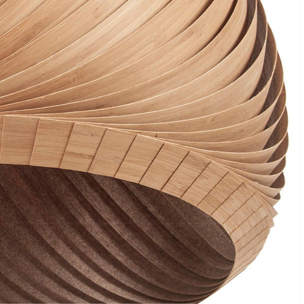 Muto Natural Redonda Madera Lámpara Colgante Madera