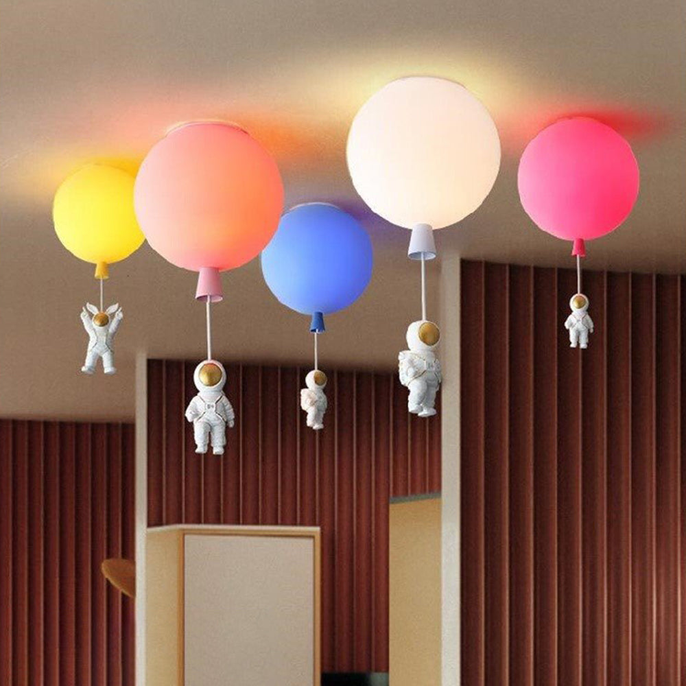 Aria Moderna Globo Acrílico LED Lámpara de Techo Blanca/Azul