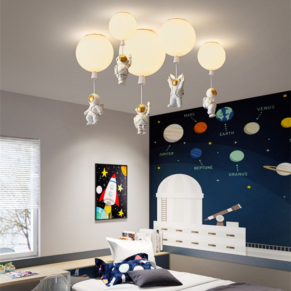 Aria Moderna Globo Acrílico LED Lámpara de Techo Blanca/Azul