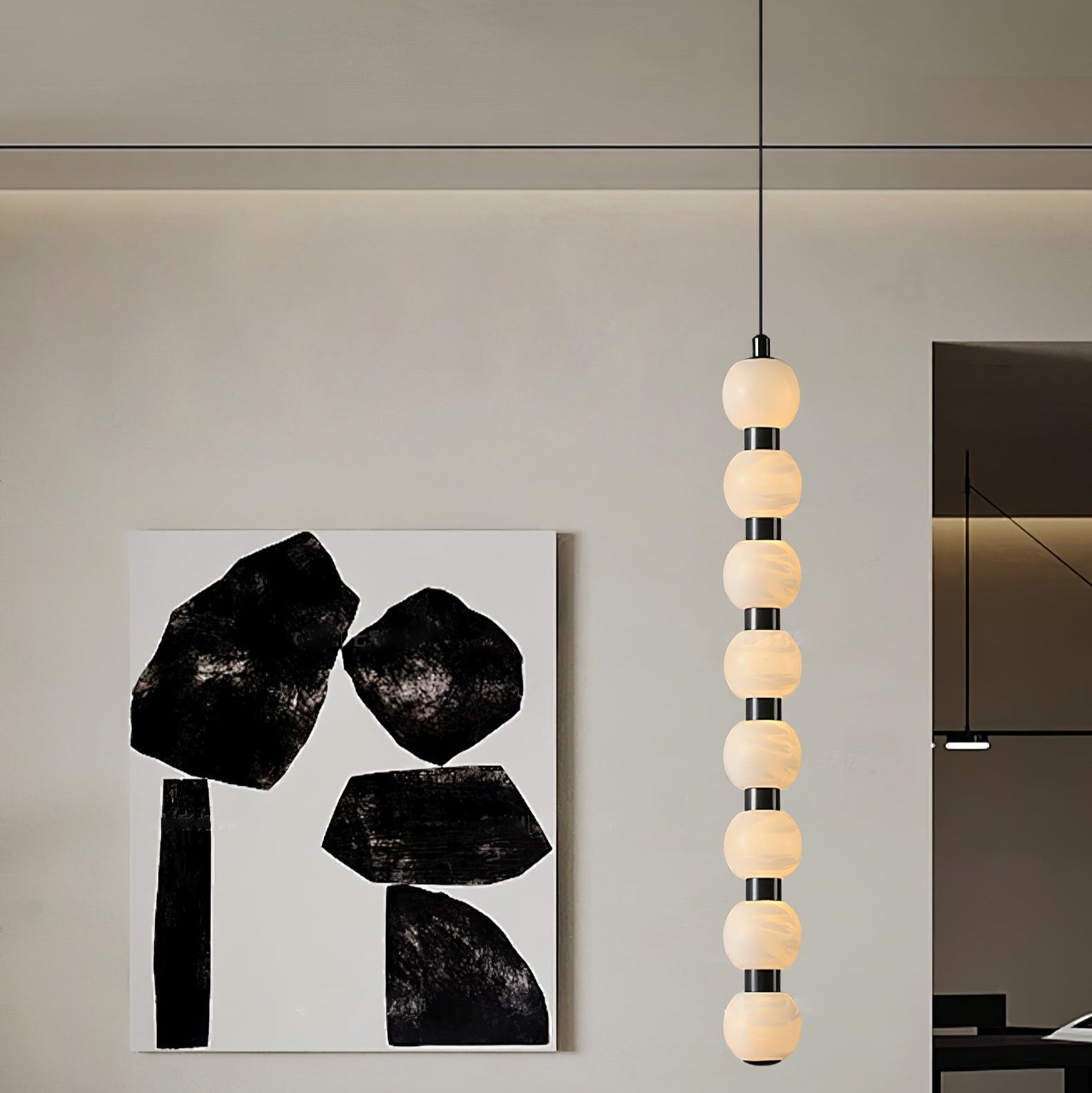 Lyra Modern Alabaster Pendant Light Staircase - Letslighting