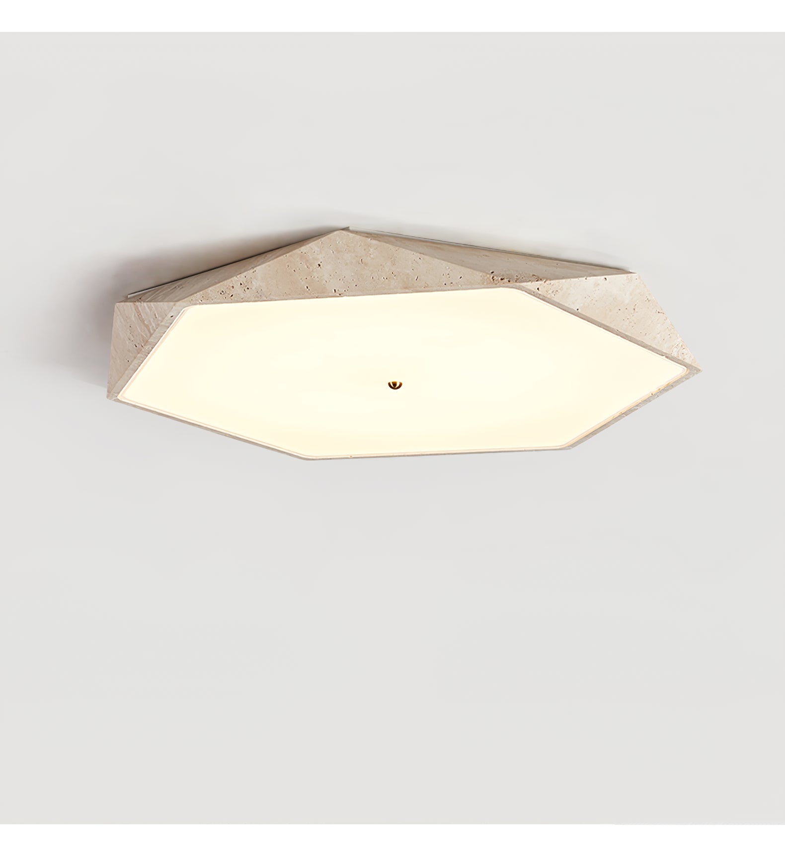 Hexagonal Travertine Ceiling Light - Letslighting