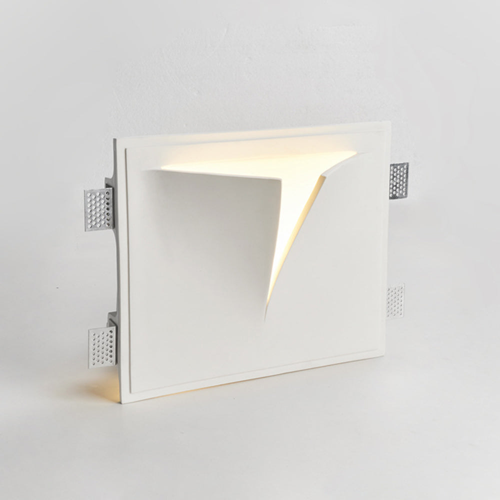 Aria Moderno Empotrable Metal/Yeso LED Aplique de Pared Blanco