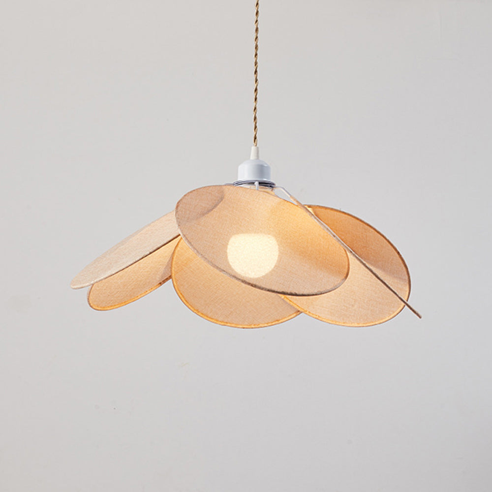 Ritta Decorativa Flor Metal/Tela Lámpara Colgante Naranja/Marrón/Beige