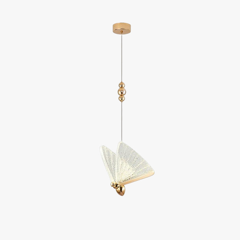 Arisha Diseña Mariposa Metal/Sílice Lámpara Colgante Dorada