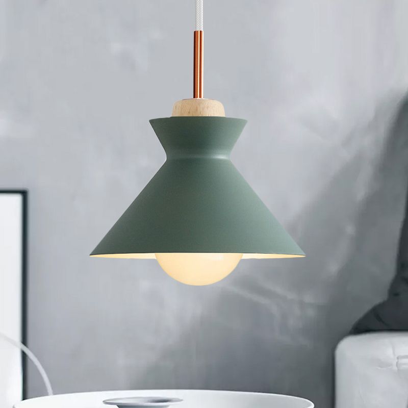 Valentina Moderna Minimalista Cónico Metal Lámpara Colgante Gris/Verde/Amarillo