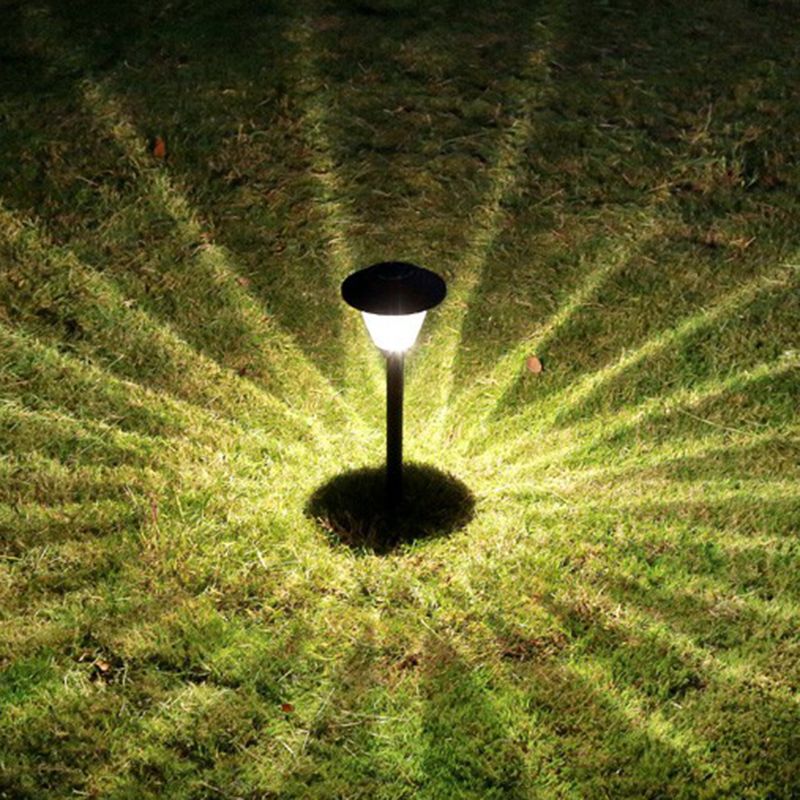 Mira Lámpara De Pie Exterior Moderno Sombrero Metal Solar