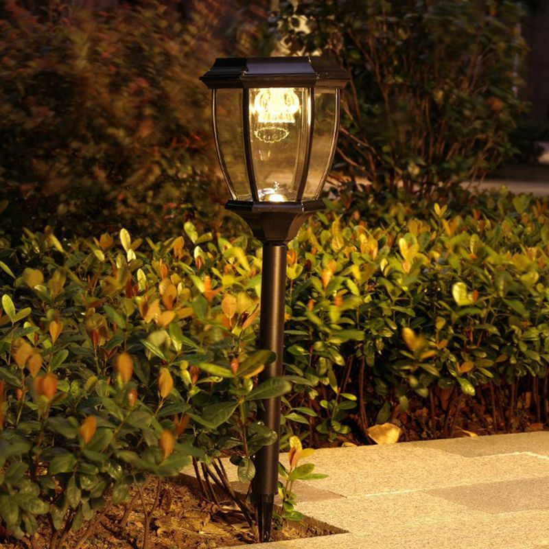 Ray Retro Lámpara de Pie Exterior Solar Metal Vidrio Patio