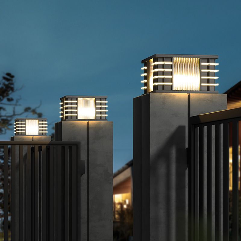 Ray Moderna Lámpara Exterior Cubo Metal Patio Jardín