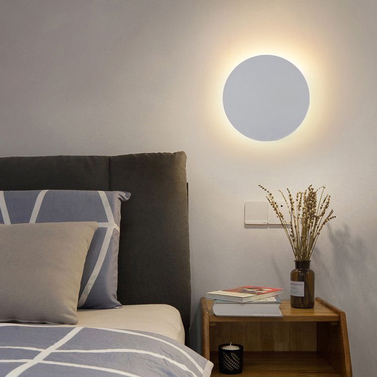Ray Minimalista Redondo Metal Aplique de Pared Negro/Dorado/Blanco